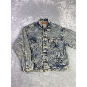 VTG Levis Trucker Denim Jacket Mens L USA 70507-0219 Acid Wash Wash